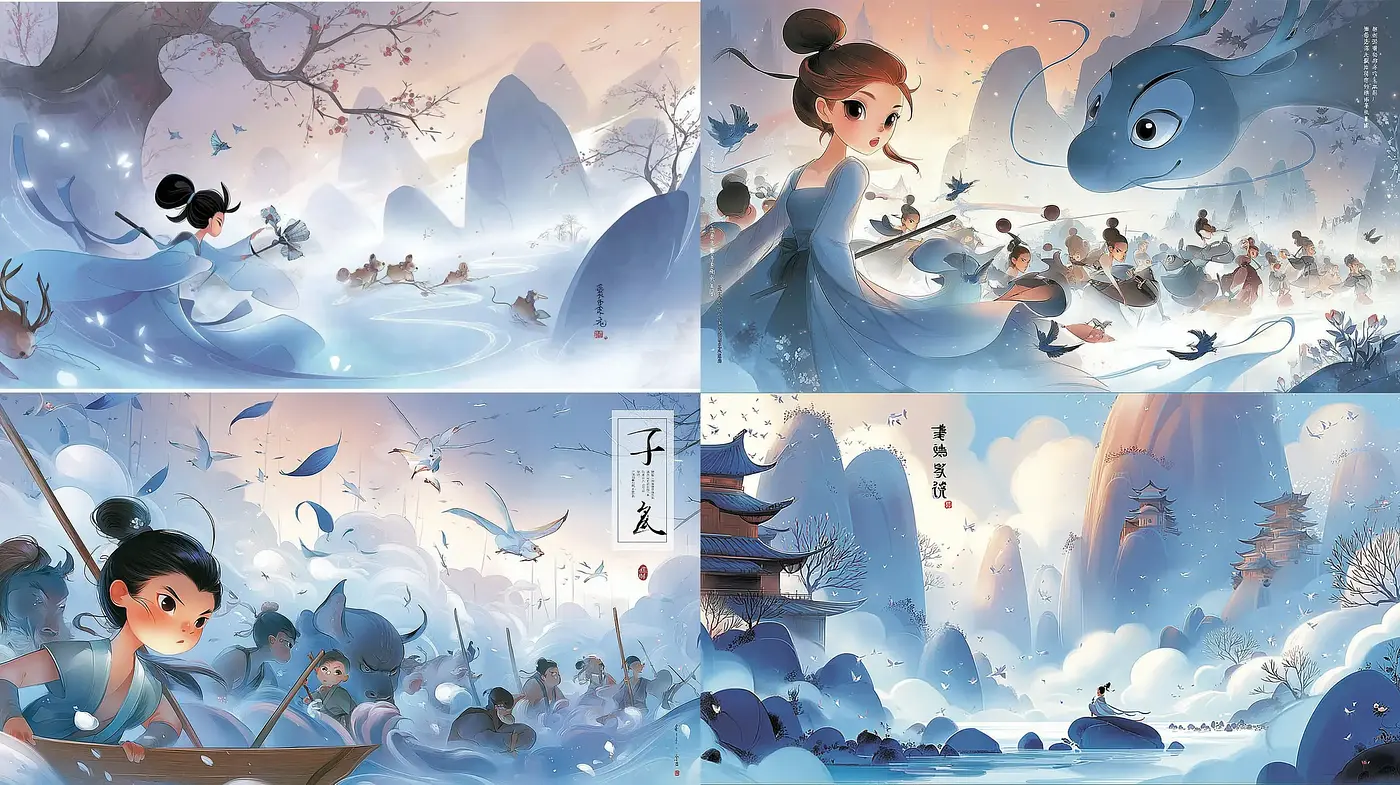 Charming, ethereal fantasy with serene storytelling elements - Midjourney sref style