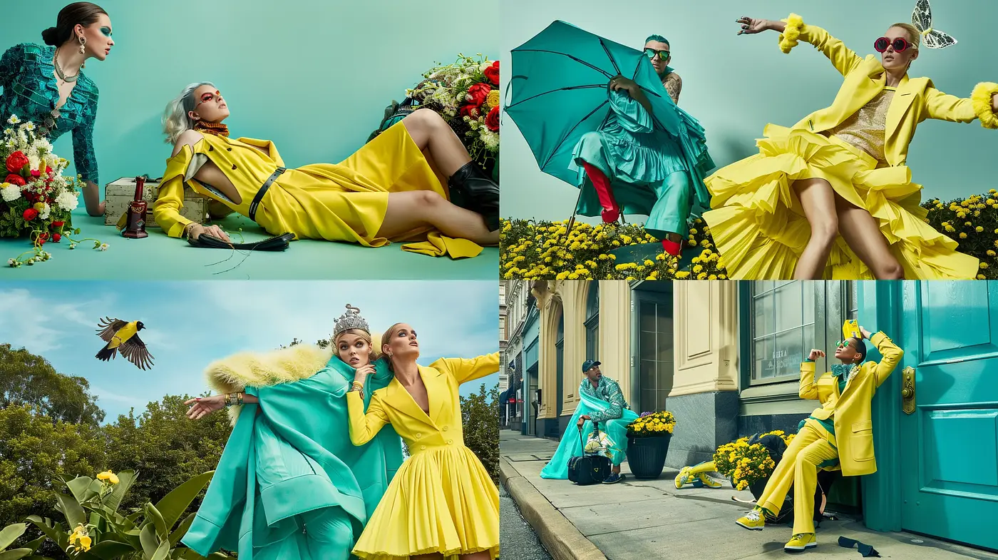 Ebullient Spring - A Fusion of Haute Couture and Floral Extravaganza - Midjourney sref style