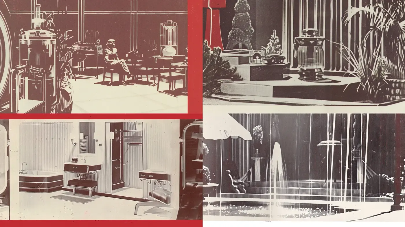 Monochromatic Retrofuturism With a Mid-Century Modern Flair - Midjourney sref style