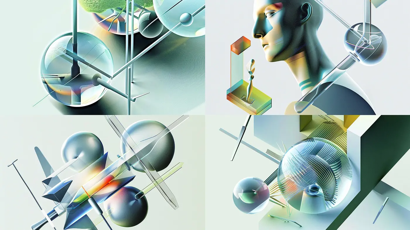 Futuristic Ethereal Geometries: A Dance of Glass, Metal, and Soft Pastels - Midjourney sref style