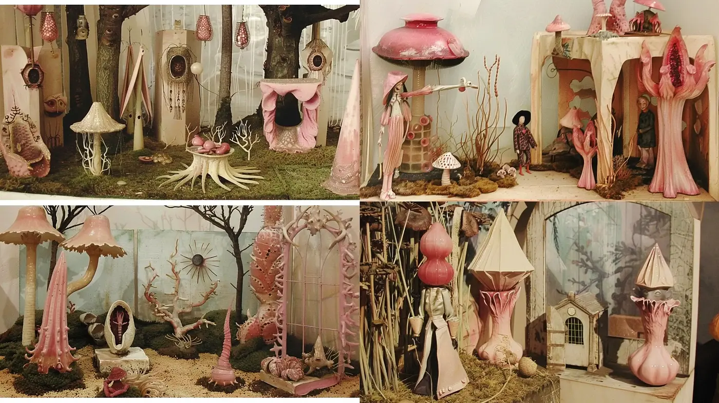 Surreal Pastel Dreamscape: A Whimsical Fusion of Fantasy and Nature - Midjourney sref style