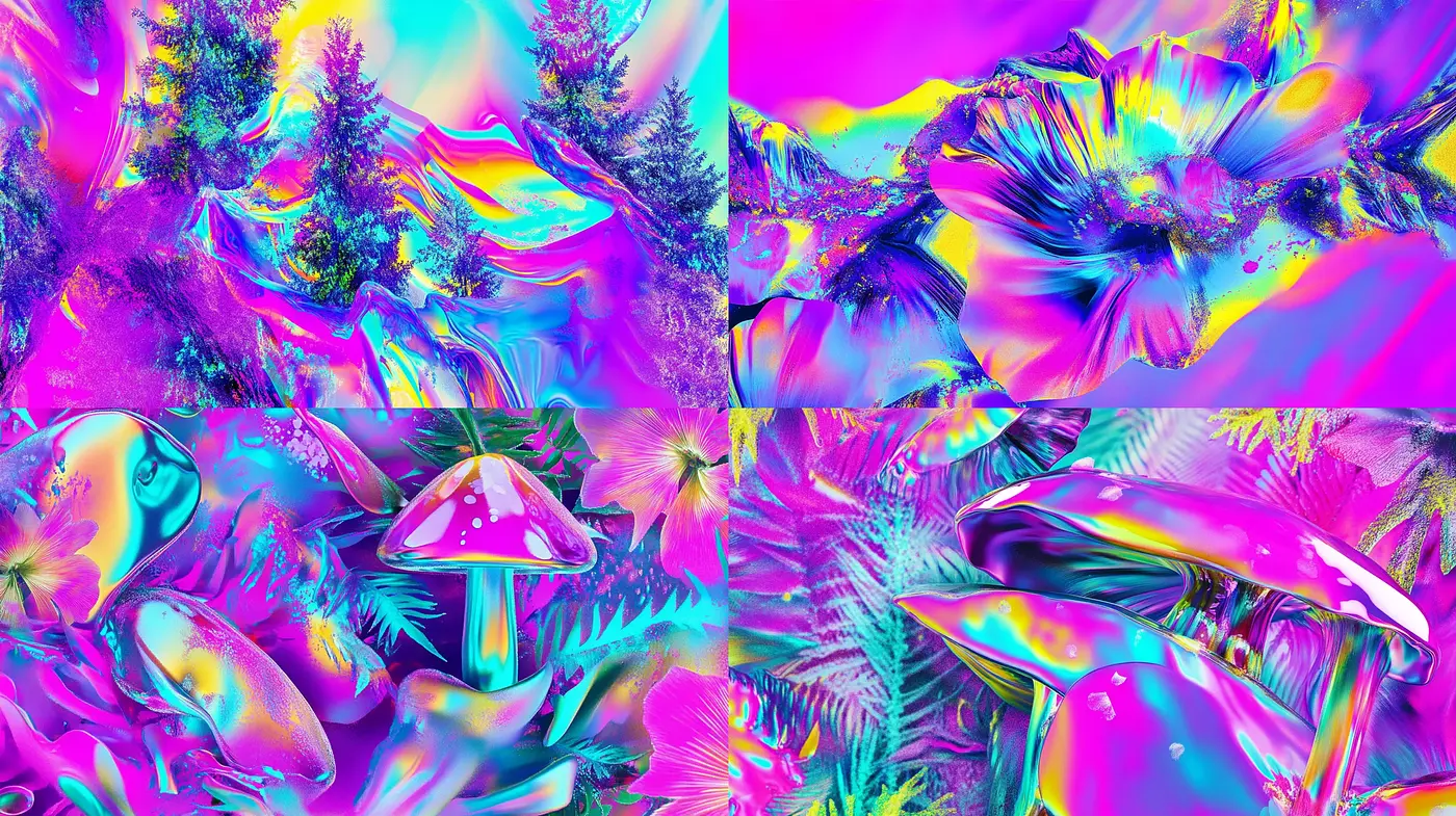 Psychedelic Dreamscape Fusion - Midjourney sref style