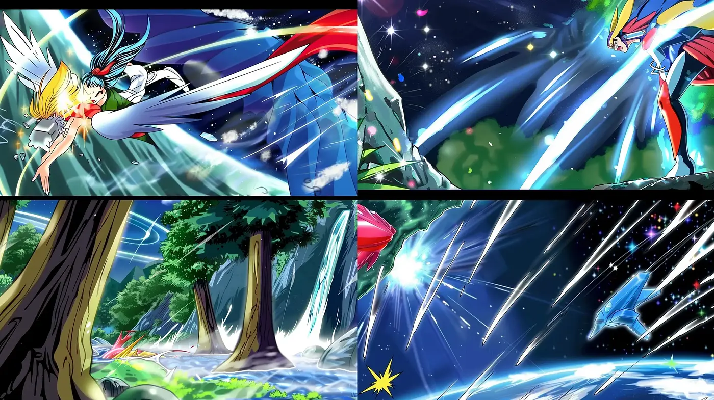 Energetic Anime-Inspired Dynamic Illustrations - Midjourney sref style
