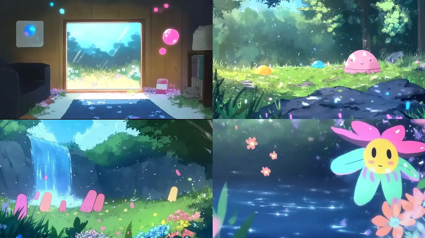 Whimsical Enchanted Garden: A Lush Pastel Dreamscape - Midjourney sref style