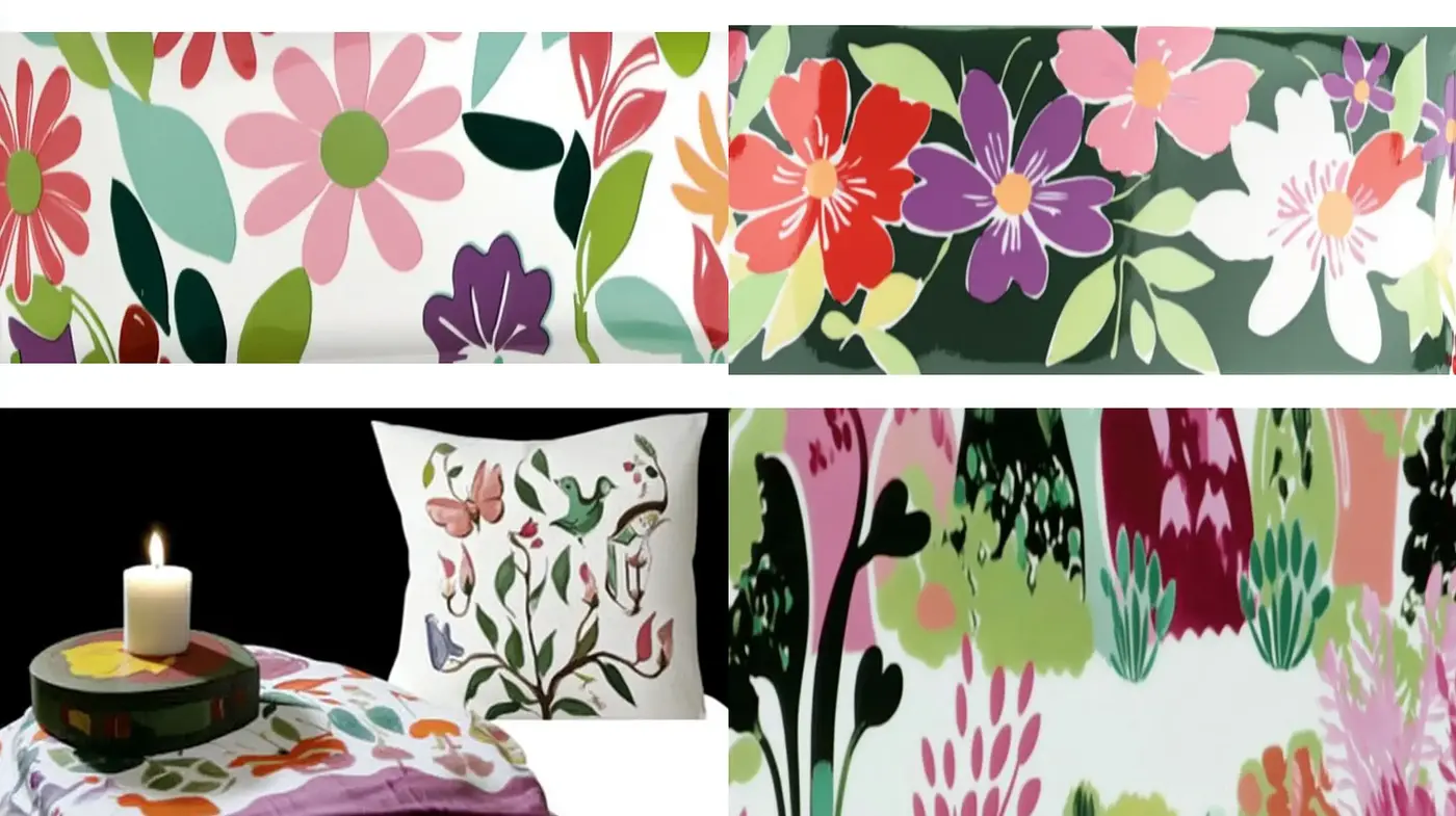 Whimsical Botanical Illustrations with a Contemporary Graphic Touch - Midjourney sref style