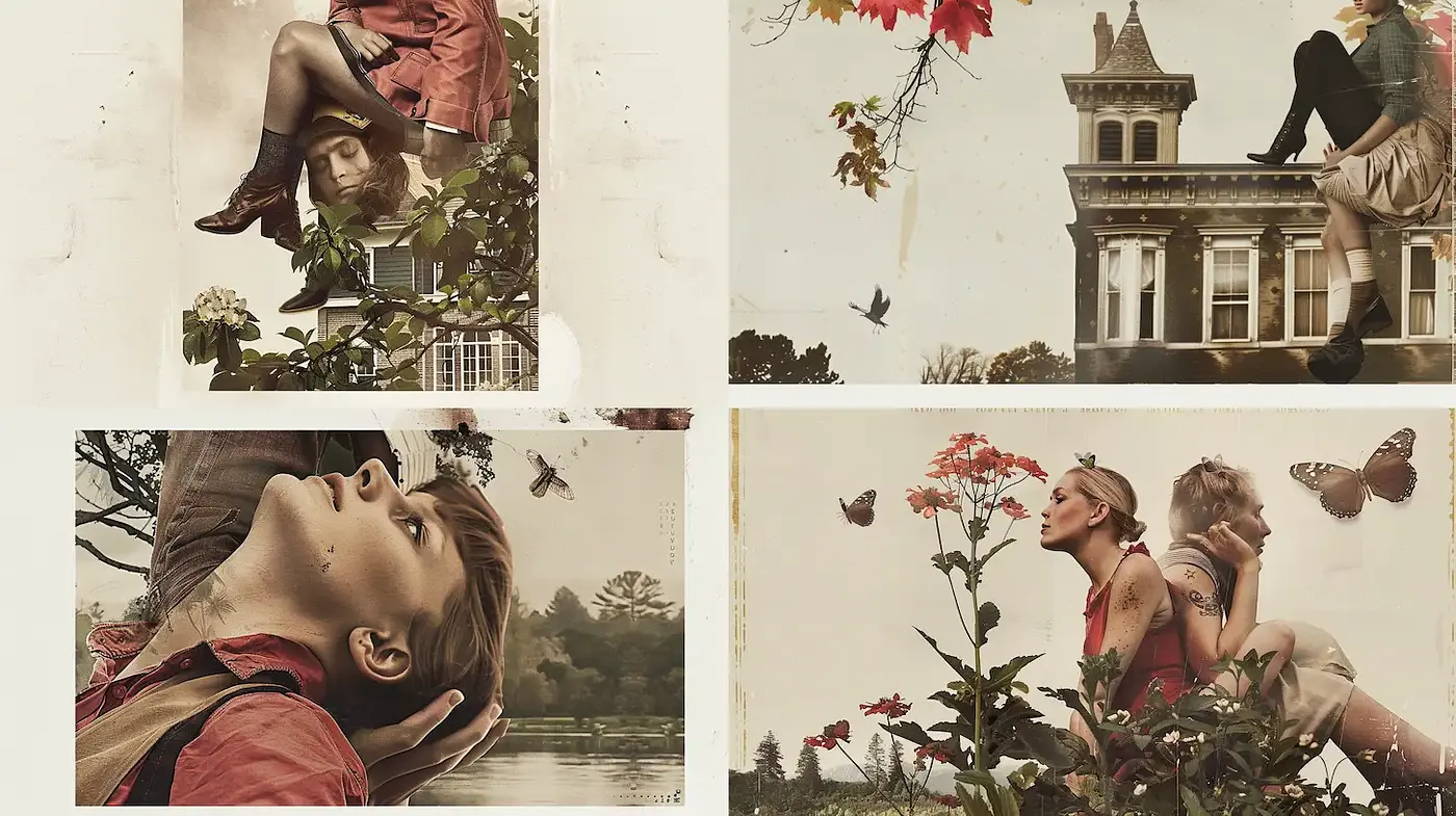 Aesthetic Exploration of Vintage Vibes with Nature and Melancholic Undertones - Midjourney sref style