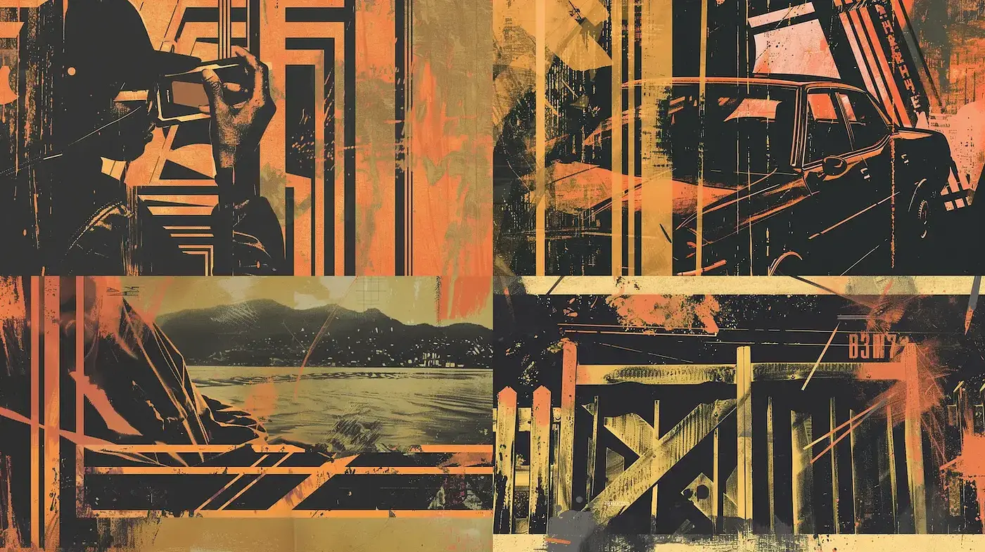Retro Futuristic Grunge with Geometric Influences - Midjourney sref style