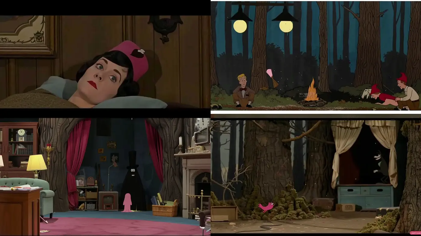 Melancholic Elegance in Stylized Storybook Illustration - Midjourney sref style