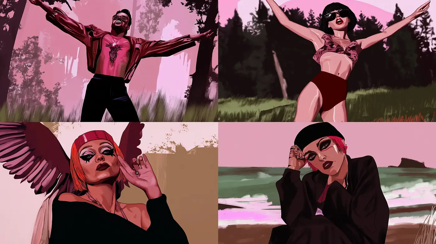 Contemporary Graphic Novel Visuals with Vintage Overtones - Midjourney sref style