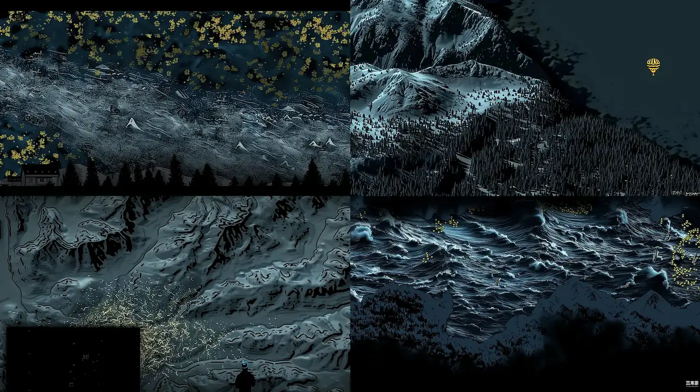 Deep Cinematic Landscape with Ethereal Elements - Midjourney sref style