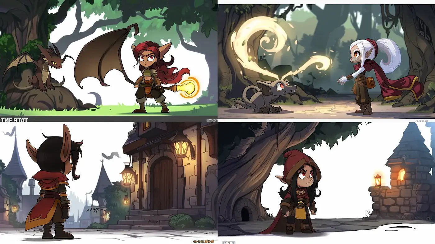 Charming Whimsical Fantasy with a Playful Adventure Aesthetic - Midjourney sref style