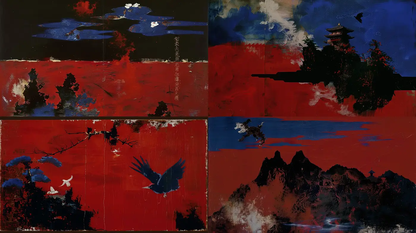 Abstract Expressionist Echoes in Nocturnal Hues - Midjourney sref style