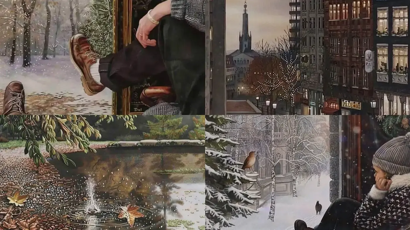 Charming Winter Scenes with Realistic Detail and Nostalgic Warmth - Midjourney sref style