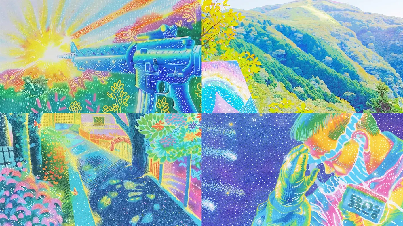 Psychedelic Dreamscape: A Luminous Blend of Colorful Abstraction and Visual Synesthesia - Midjourney sref style
