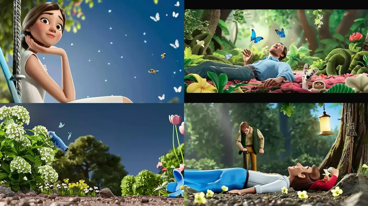 Whimsical and Vibrant Animation Inspired by Nature - Midjourney sref style