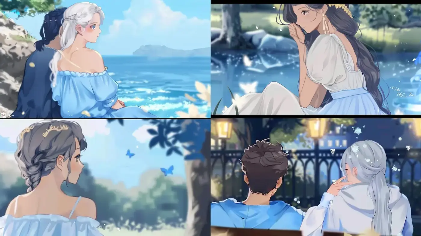 Serene and Dreamlike Illustrations with a Soft Pastel Palette - Midjourney sref style