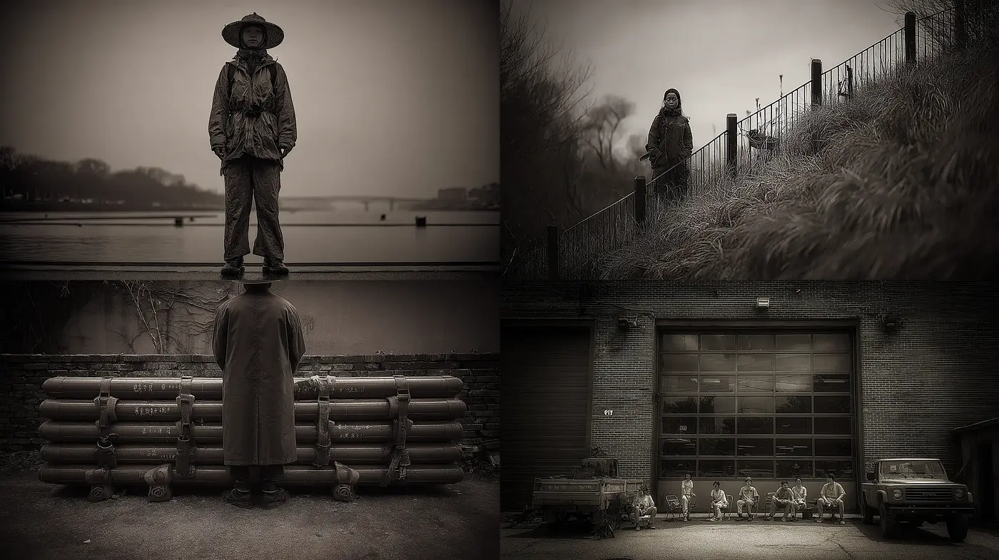 Monochromatic Portraiture with a Surrealistic Edge - Midjourney sref style
