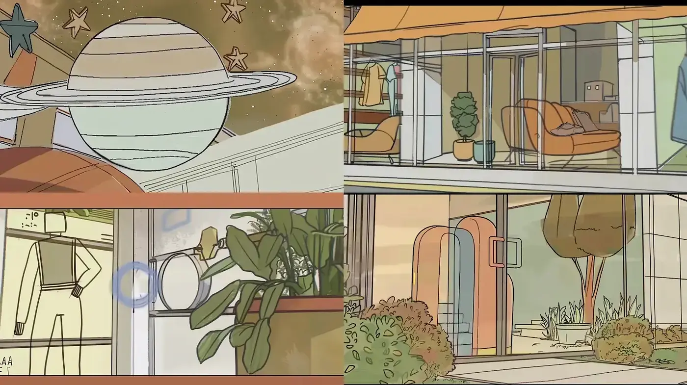 Retrofuturistic Serenity: A Blend of Mid-Century Modern Design with Sci-Fi Whimsy - Midjourney sref style