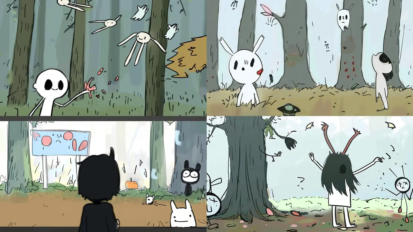 Enigmatic Forest Whimsy: Consistent Elements of Surreal Whimsicality and Dreamlike Illustration - Midjourney sref style
