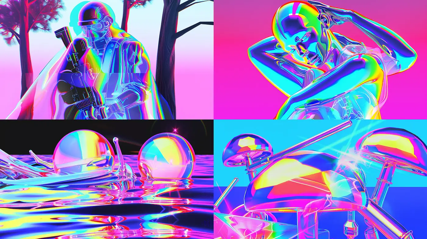 Neon Chromatic Vision: A Synthesis of Vibrant Hues and Luminance - Midjourney sref style