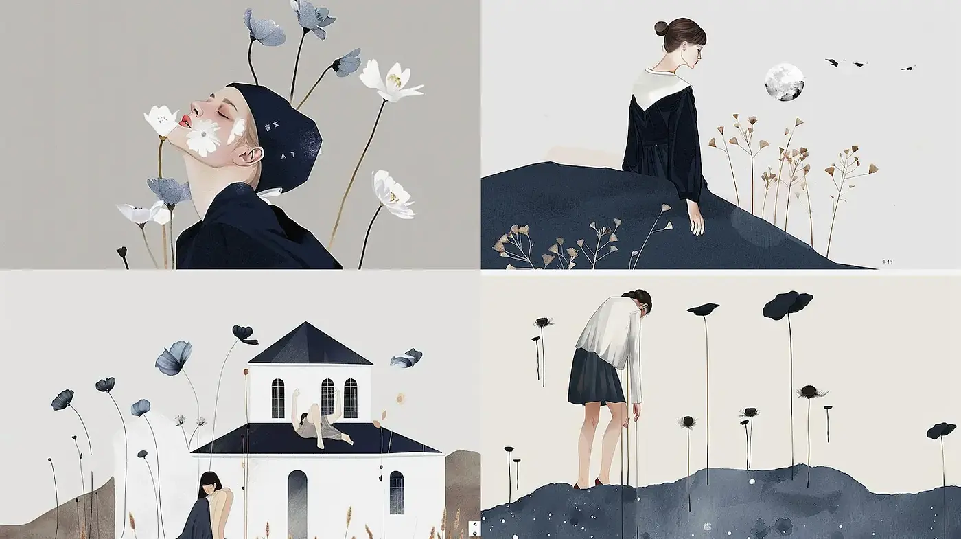 Whimsical and Ethereal Illustrations with a Nature-Inspired Palette - Midjourney sref style