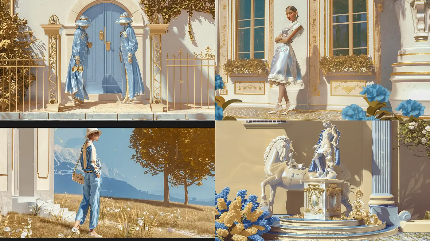 Serenely Stylized Pastoral Elegance with Warm Chromatic Harmony - Midjourney sref style