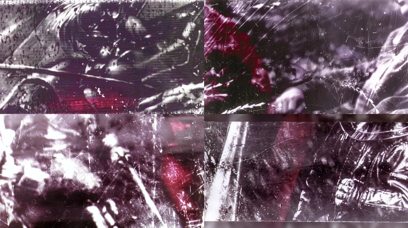 Abstract Expressionist Turmoil: A Fusion of Monochromatic Chaos and Crimson Hints - Midjourney sref style