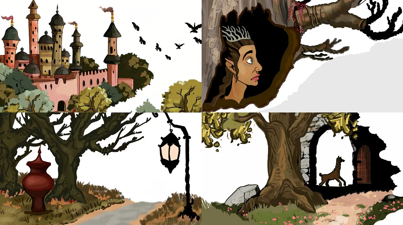 Enigmatic Arcadia: A Meld of Ethereal Hues and Timeless Storytelling - Midjourney sref style