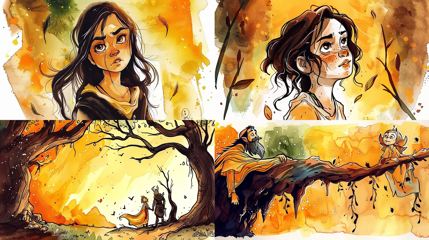 Ethereal Autumn Watercolor Dreamscape - Midjourney sref style