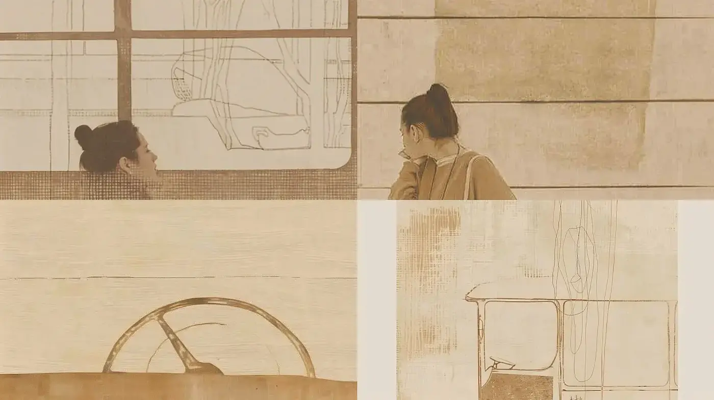 Sepia-Toned Architectural Sketches with a Contemporary Edge - Midjourney sref style