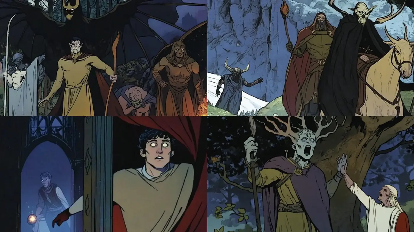 Enigmatic Sorcery and Mythic Quests in Twilight Hues - Midjourney sref style