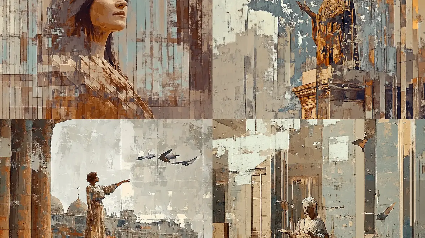 Ethereal Brushstrokes and Time-Worn Elegance - Midjourney sref style