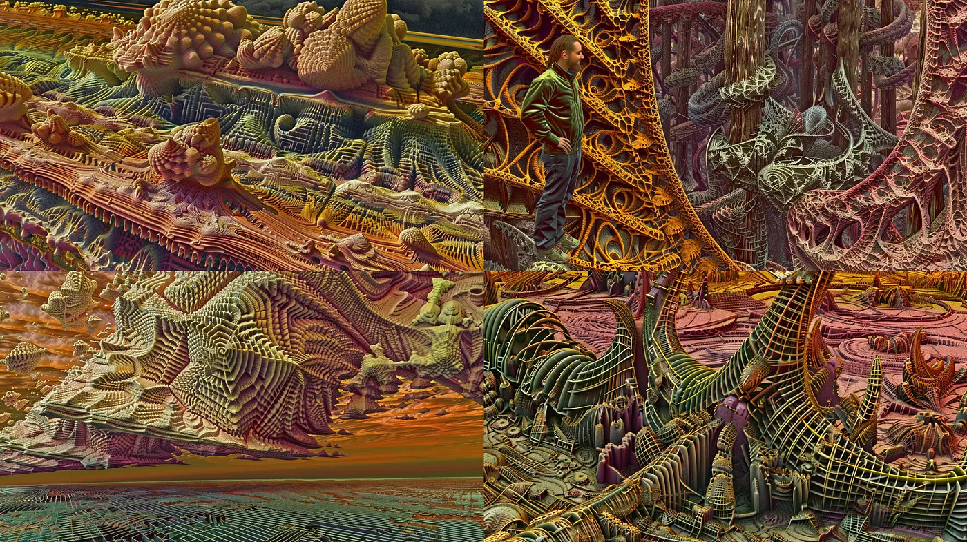 Enigmatic Labyrinth of Textural Paradoxes: A Tribute to Surrealistic Dreamscapes - Midjourney sref style