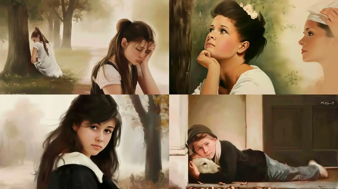Soft-Hued Nostalgia: A Homage to Classic Realist Portraiture - Midjourney sref style