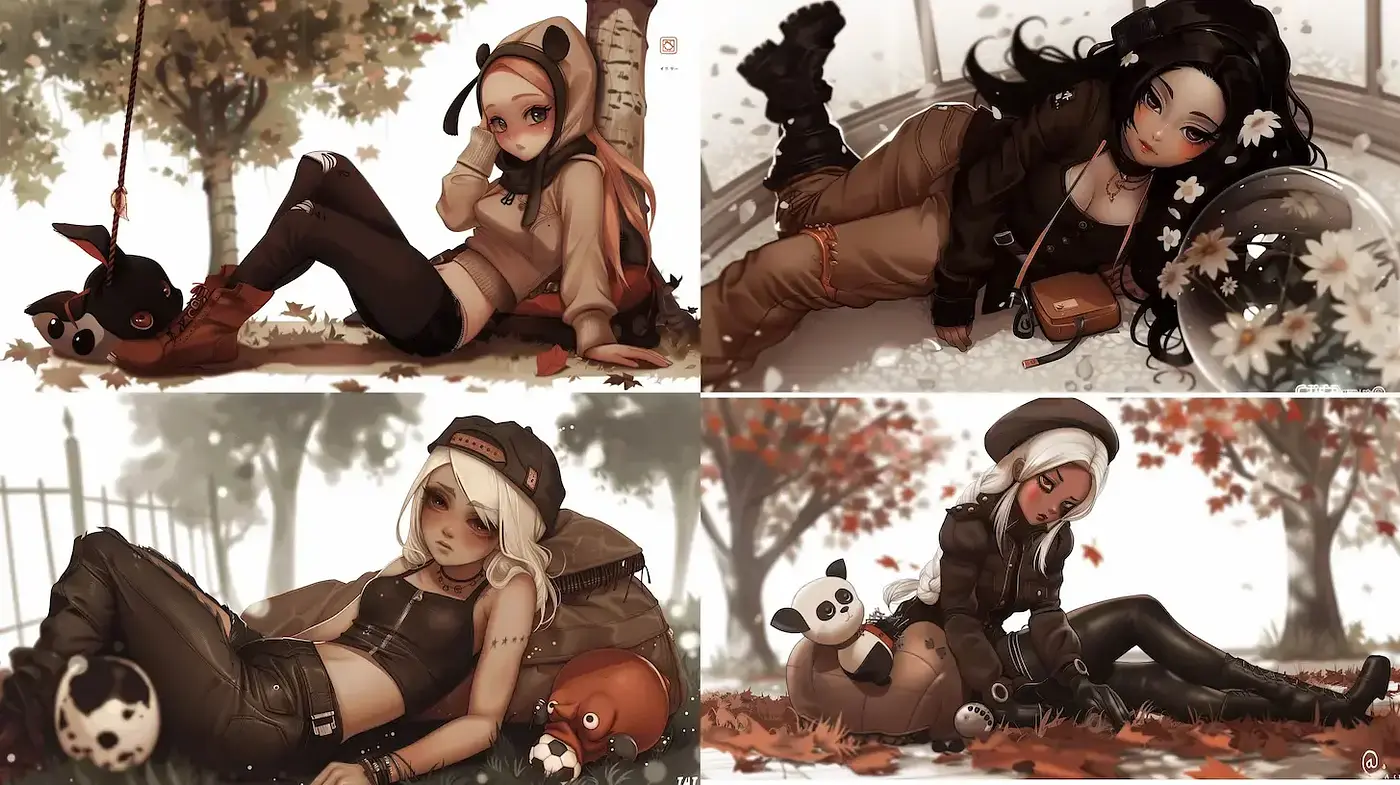 Contemporary Anime-Inspired Urban Art with an Atmospheric Autumn Vibe - Midjourney sref style