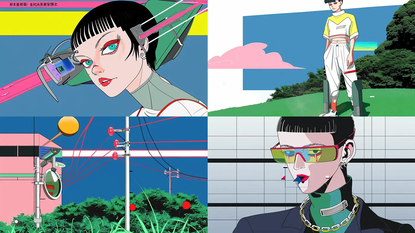 Futuristic Pop Art Synthesis with Manga Influences - Midjourney sref style