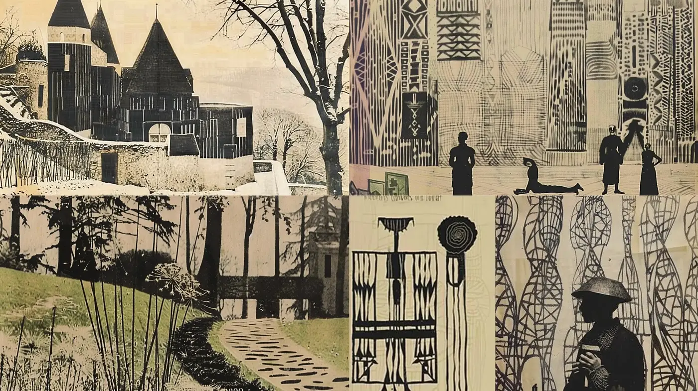 Sepia-Toned Textured Echoes of Nostalgic Narratives - Midjourney sref style
