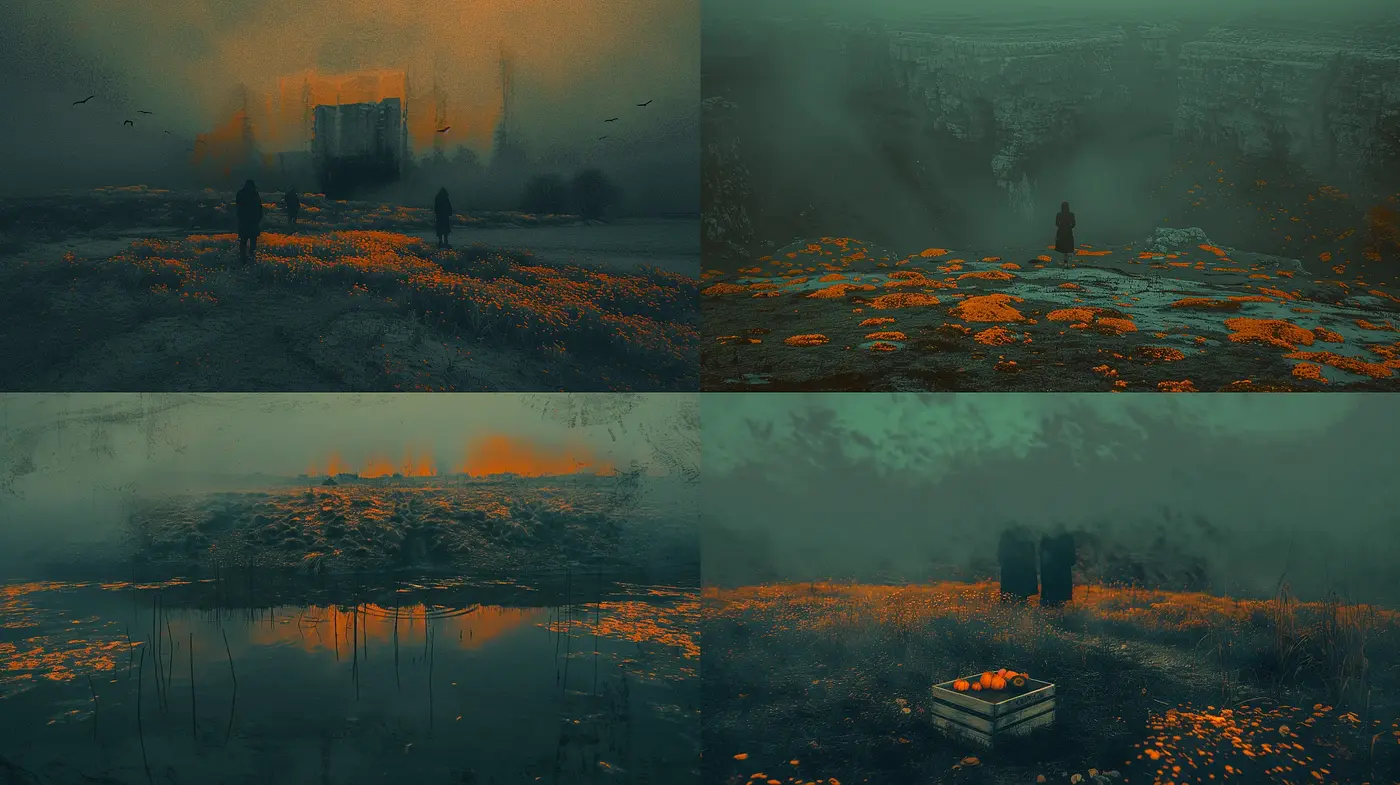 Dusky Hues of Solitude: A Resonant Post-Apocalyptic Whisper - Midjourney sref style