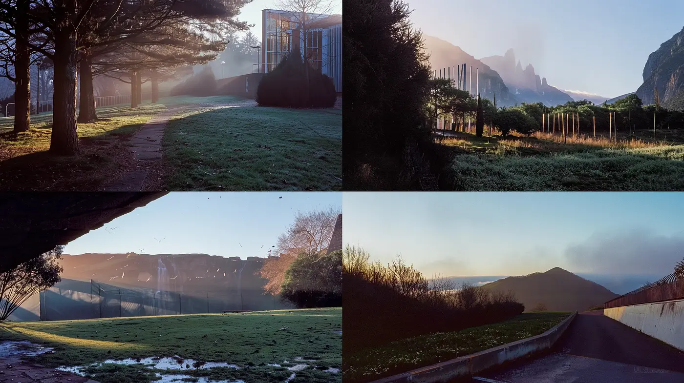 Ethereal Dawn Hues Capturing Serene Landscapes - Midjourney sref style