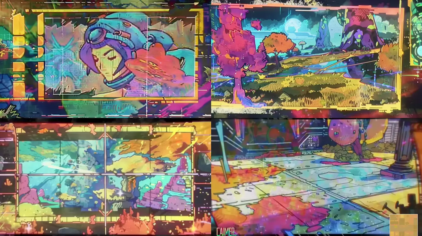 Surreal Chromatic Dreamscape: A Fusion of Digital Psychedelia and Impressionist Hues - Midjourney sref style