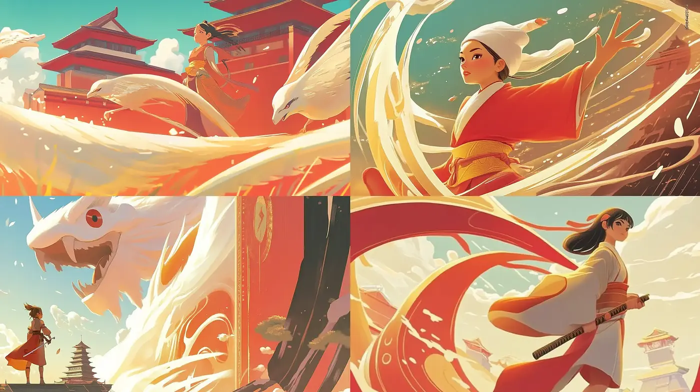 Epic Mythical Adventure in Sun-Kissed Hues - Midjourney sref style