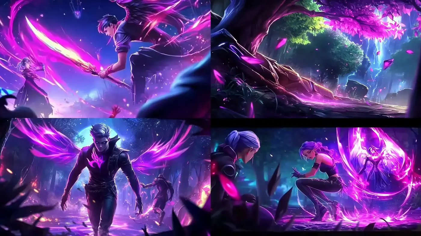 Ethereal Fantasy Dreamscape with Vibrant Magenta Accents - Midjourney sref style