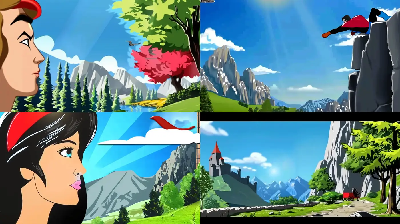Lush Alpine Vistas in Stylized Animation - Midjourney sref style