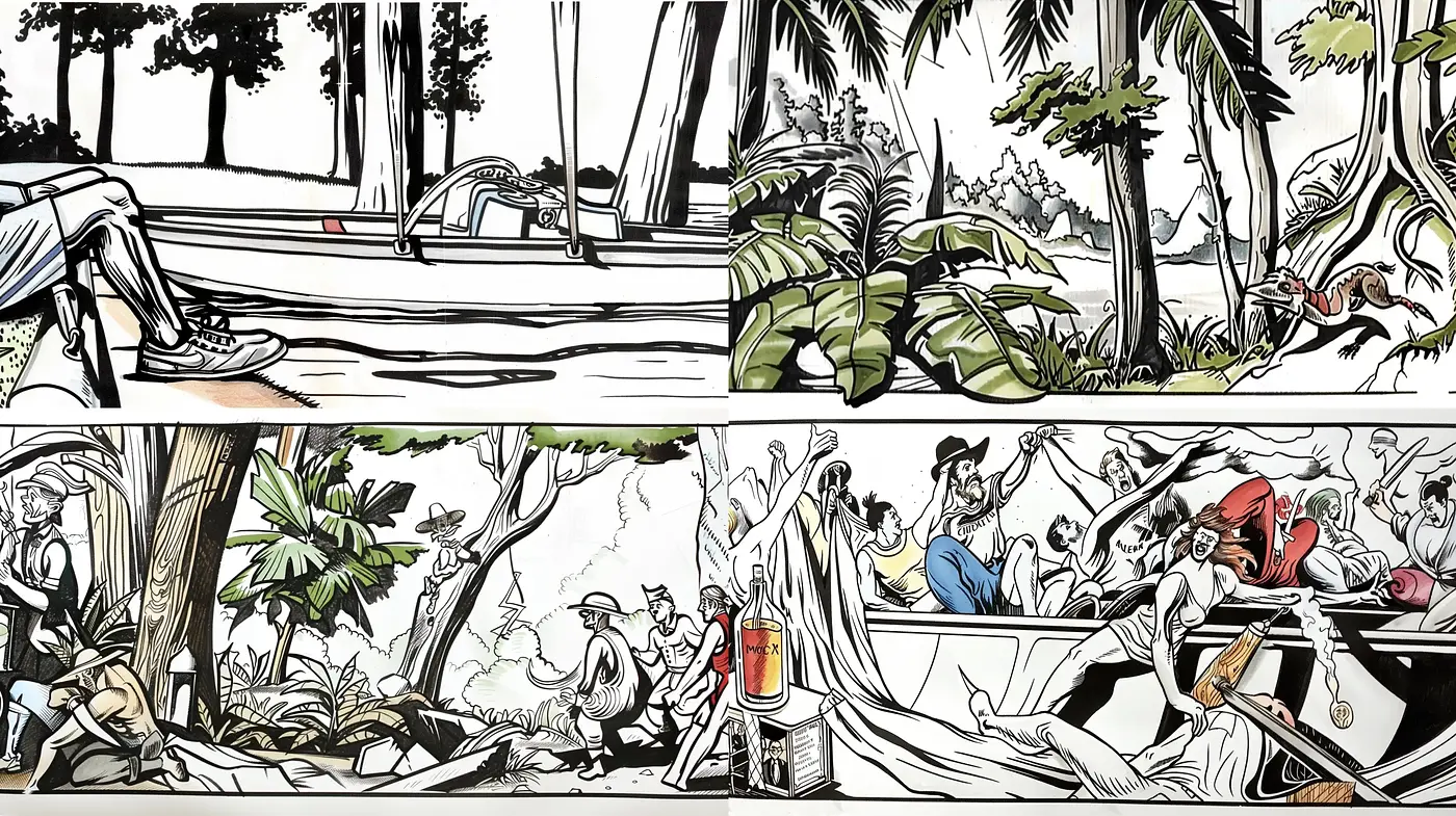 Monochrome Expressions of Modern Graphic Narratives - Midjourney sref style