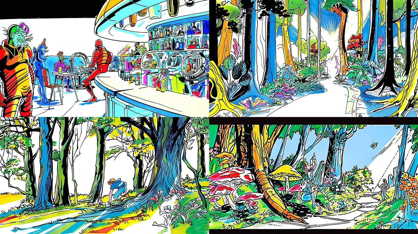 Vibrant Pop Art Panorama with Comic-like Expressiveness - Midjourney sref style