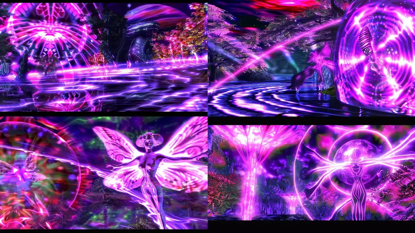 Ethereal and Vibrant Sci-Fi Aesthetic with Surreal Elements - Midjourney sref style
