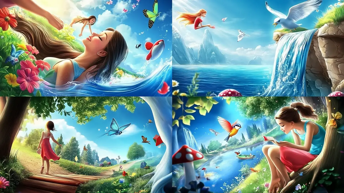 Enchanted Storybook Landscapes and Ethereal Light - Midjourney sref style