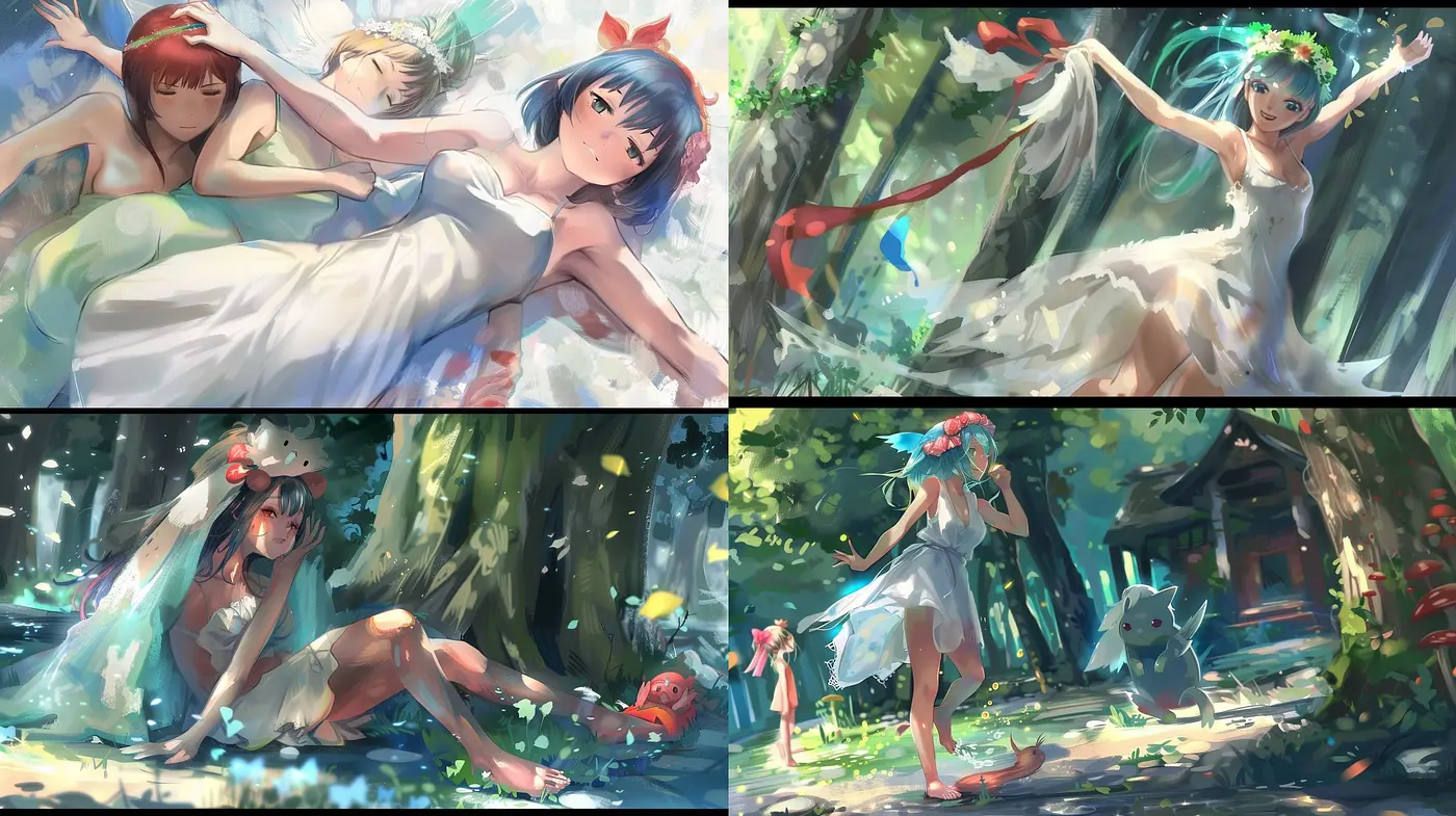 Enchanted Forest Whimsy: A Consistent Colorful Dance of Light and Nature - Midjourney sref style