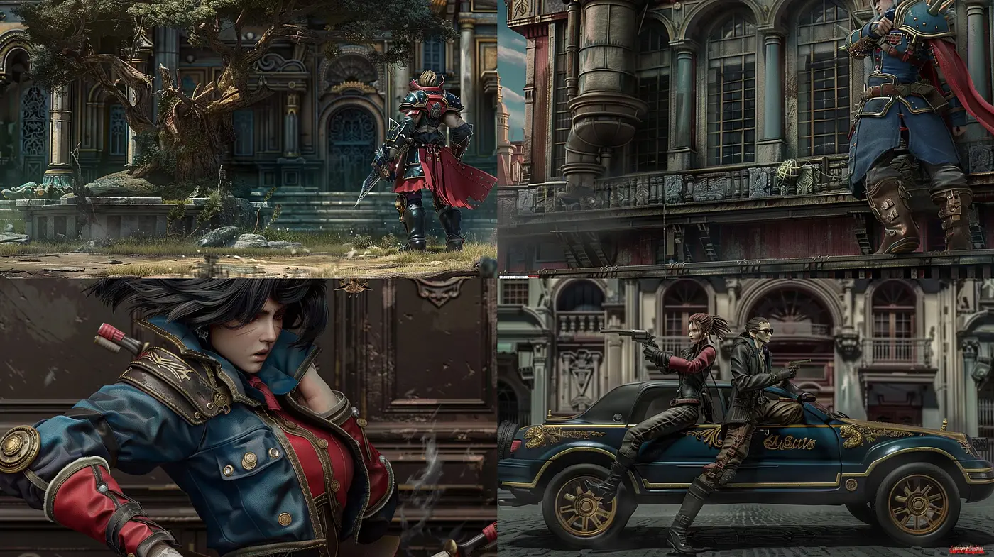 Neo-Victorian Steampunk Synthesis with a Cinematic Essence - Midjourney sref style