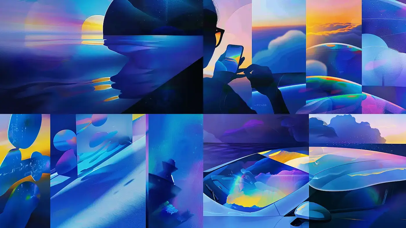Vibrant Dreamscape with Neon Hues and Ethereal Textures - Midjourney sref style